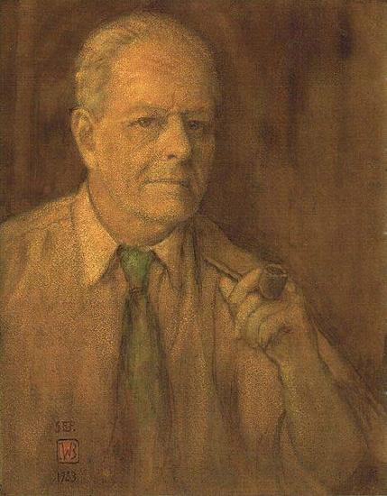 Charles W. Bartlett Watercolor self-portrait of Charles W. Bartlett, 1933, private collection Germany oil painting art